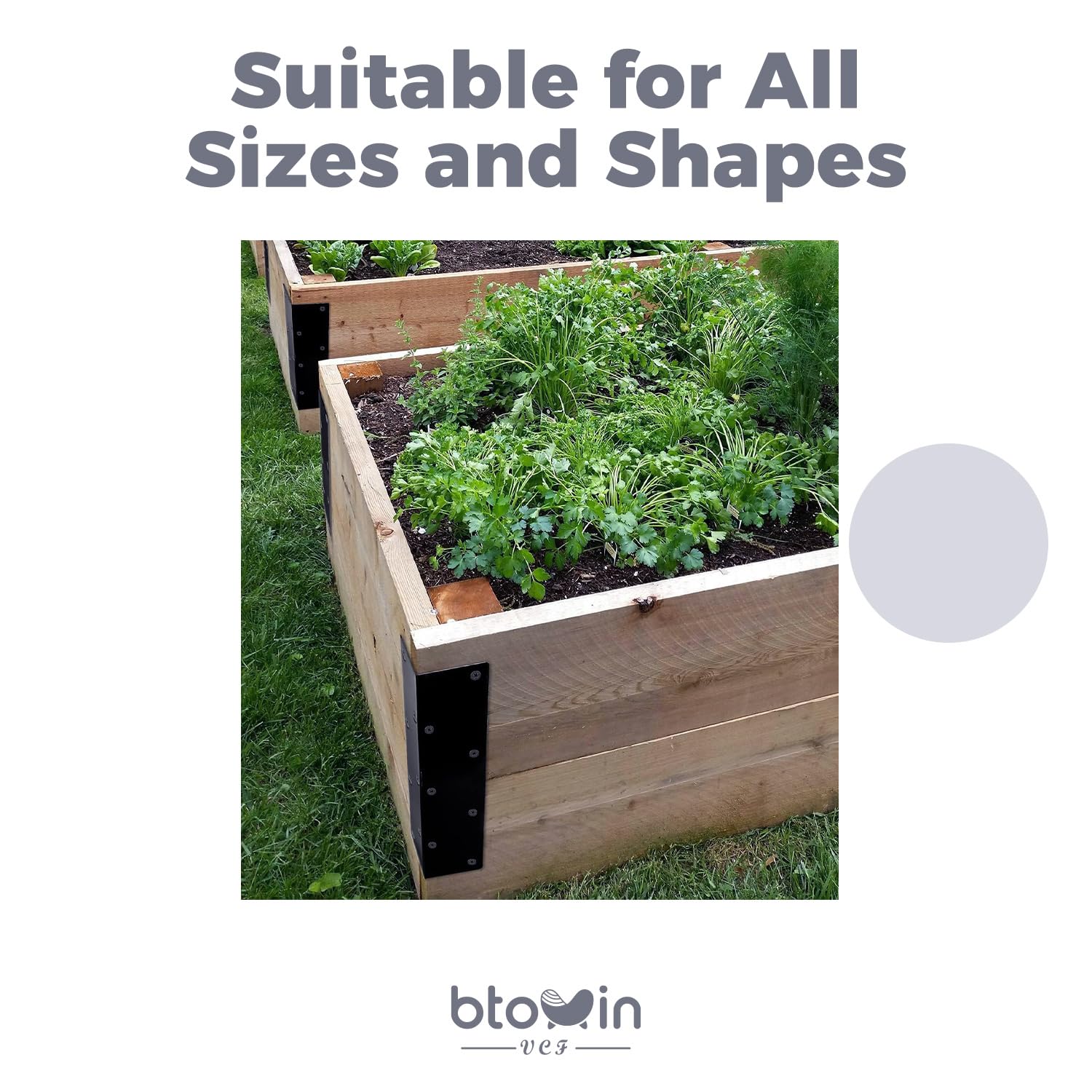 Lot de 8 équerres d'angle surélevées de 27,9 x 7,6 x 7,6 cm avec vis à bois pour lit de 50,8 à 61 cm, support d'angle en métal résistant à la rouille pour jardinière de légumes
