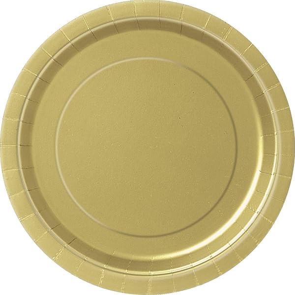 Pappteller - 23 cm - Gold - Packung mit 16 Stück - 2