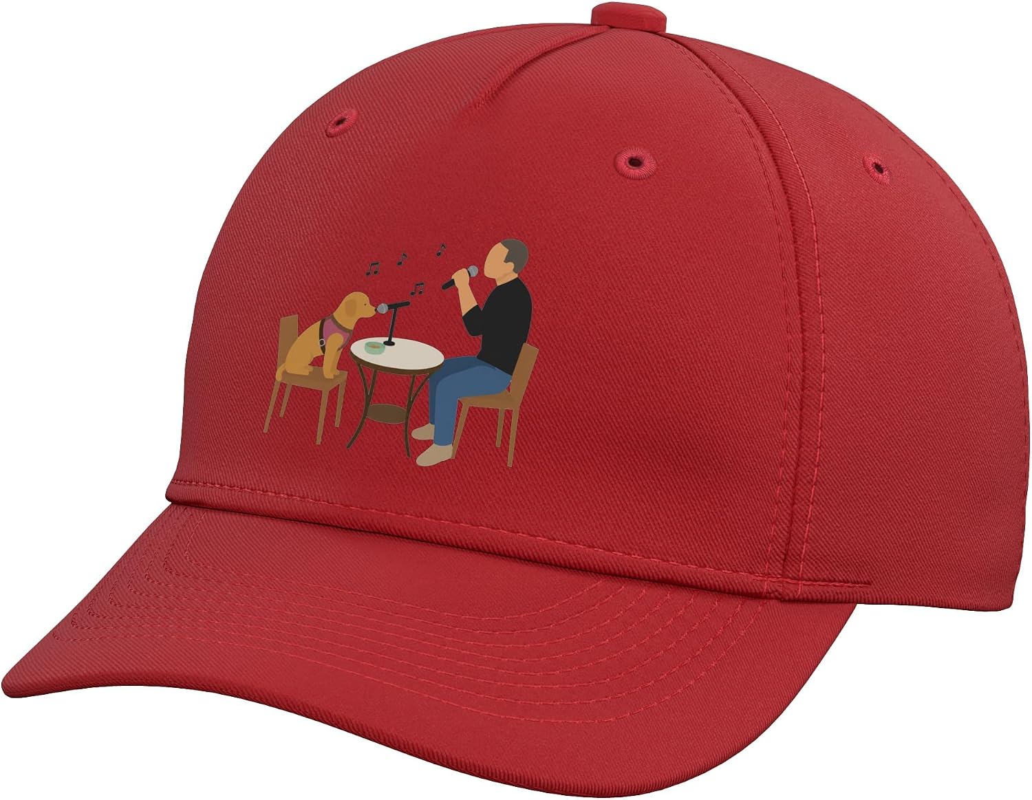 Viral Dog Singing Meme Karaoke Microphone Funny Pet Adjustable Baseball Hat