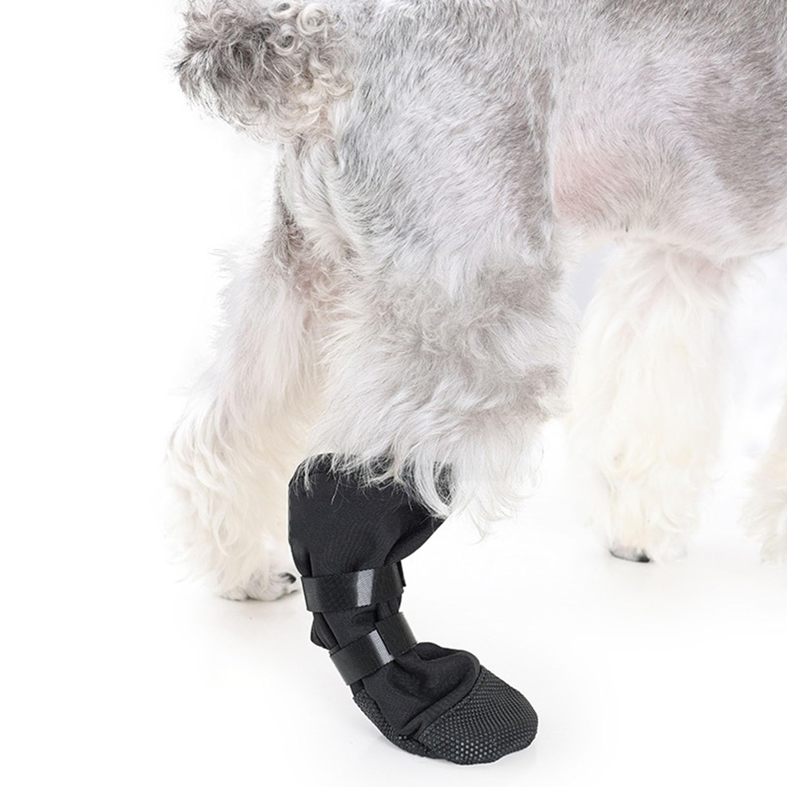 Piedi per cani Scarpe protettive per animali domestici con adesivo regolabile Scarpe per cani Stivaletti con presa spessa con bastone regolabile Calzini per animali domestici