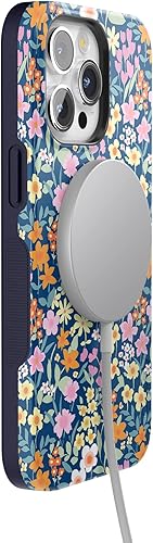 Vista 37 de Casely Funda para iPhone 15 Pro Max Jardín Secreto Flores mixtas Funda atrevida Compatible con MagSafe y botón de acción Secret Garden