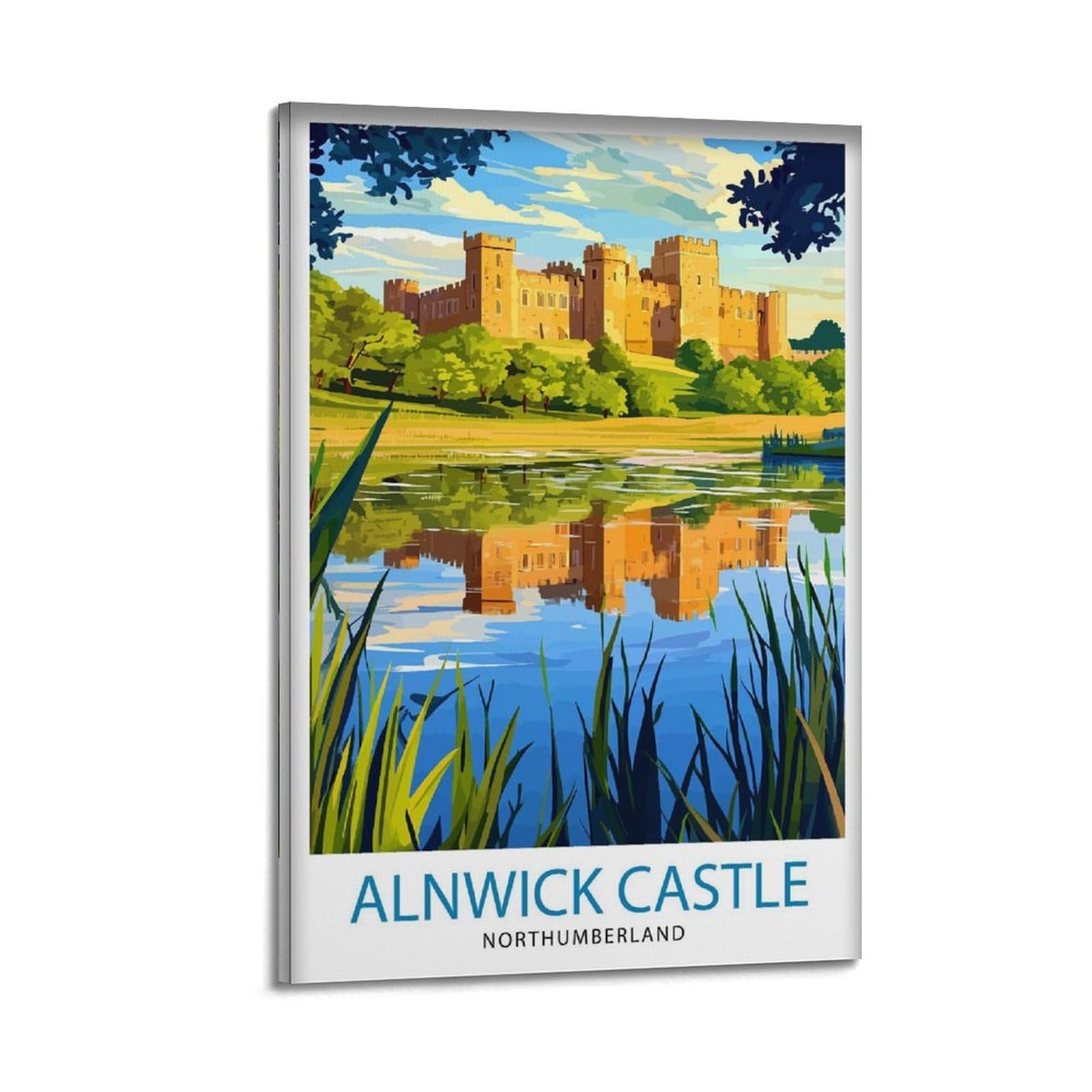 xiaoxiaoshen Alnwick Castle Travel Northumberland Scenic Gift for UK History Canvas Poster Wall Art Prints Room Aesthetic Murals Bedroom And Living Decorations 20x30inch(50x75cm)