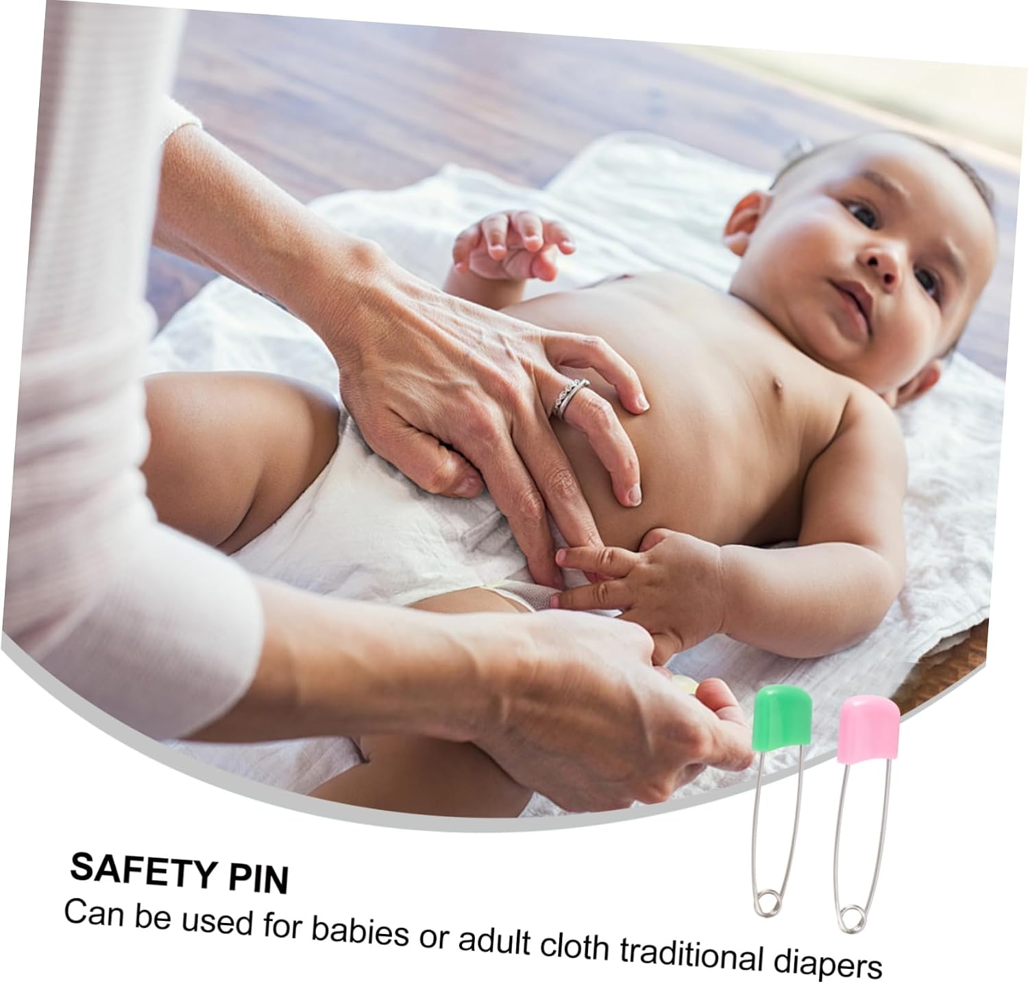 12pcs Stainless Steel Diaper Safety Pins Boy Girl Cloth Diaper Fasteners with Locking Heads s Durable and Rustproof