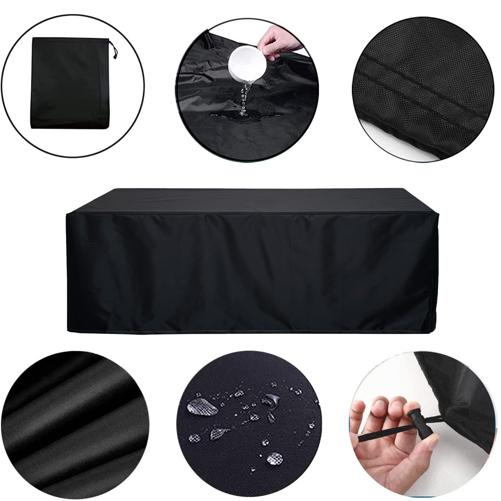 Funda Mesa De Jardin Rectangular 200x140x90cm, Cuadrada, Funda De Sofá para Exterior, Fundas De RatáN para Muebles De Patio, Cubo De Exterior A Prueba De Viento, Anti-UV, para Mesa, Silla