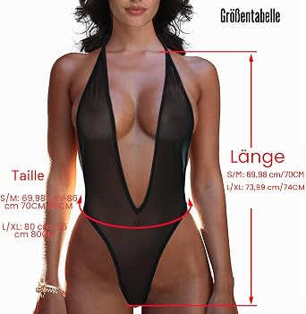 SHERRYLO Women Sheer One Piece Thong Swimsuit Sexy Plunging See Through Monokini High Cut Bodysuit Sexy Mesh Lingerie