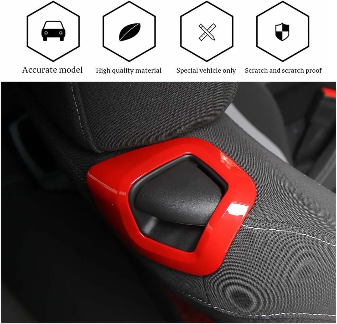 Car Seat Backrest Manual Adjustment Handle Trim Compatible for Camaro 2017 Up Styling Sticker ABS Interior Accessories(Carbon Fiber Pattern)