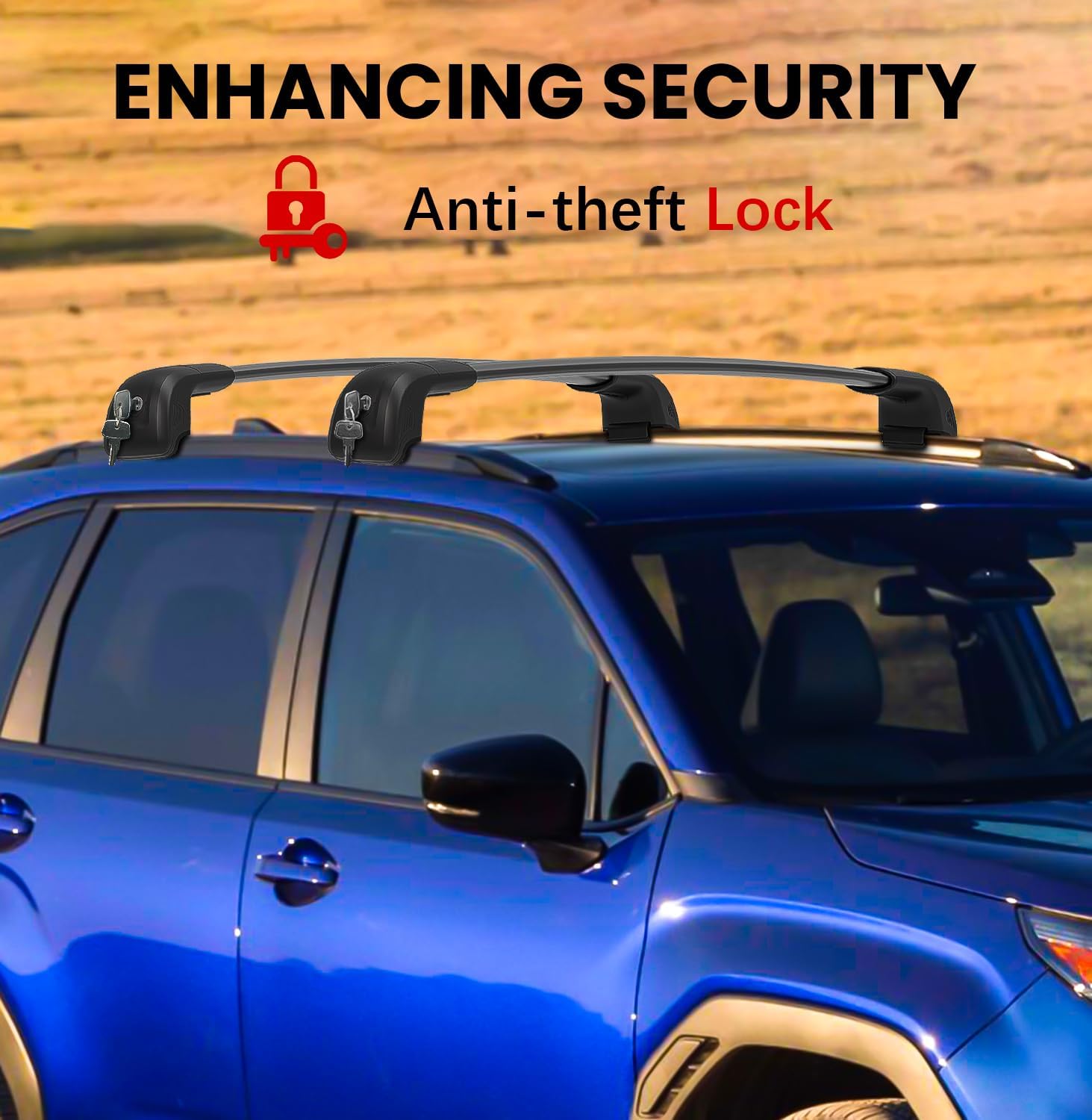 300lbs Roof Rack Cross Bars Compatible with 2025 2026 Subaru Forester Sport/Touring, Aluminum Heavy Duty Lockable Roof Rails Crossbars for Snowboard Rooftop Cargo Bars Luggage Canoe Bike