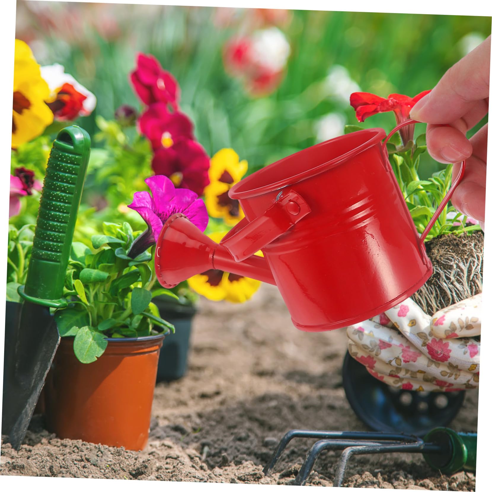Regadera Infantil de Hierro para Jardinería, 6 Piezas