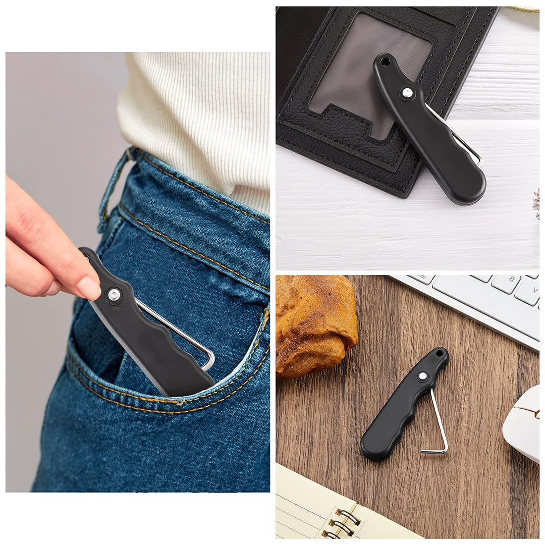 Estrattore Universale Tira/Tira/tiretto Pattini in Filo Metallico, Portatile e Resistente per Hockey su Ghiaccio, Pratico attrezzo Unisex (Nero)