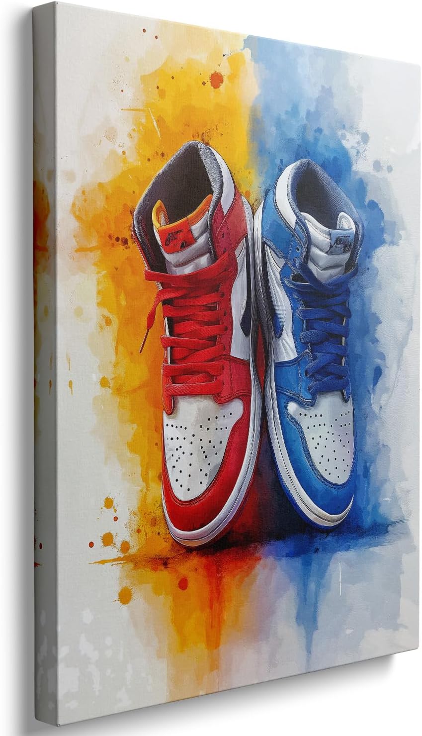 Ypxzzj Graffiti Sneaker Poster Canvas Wall Art for Boy’s Room,Trendy Sport Shoe Artwork for Gym Wall Decor,Hypebeast Shoe Picture for Home Decor Framed Ready to Hang (16''x24'')