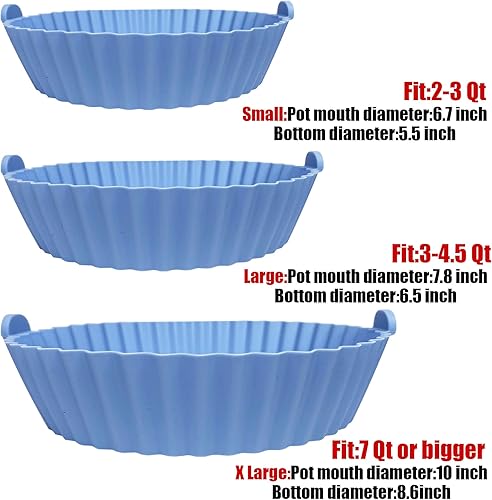 Miniatura 5 de Olla de silicona para freidora de aire de 6.5 pulgadas, forro de silicona resistente al calor de alta calidad, accesorios de silicona reutilizable