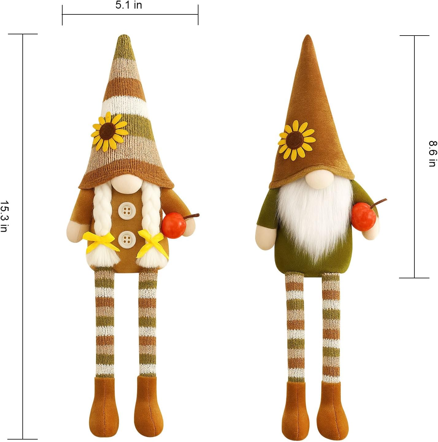 Christmas Decorations Fall Decor 3PCS Fall Pumpkin Gnomes Plush for Christmas Day Gift, Fall Decorations for Home, Fall Leaves and Dangle Legs Gnomes for Fall Table Ornaments