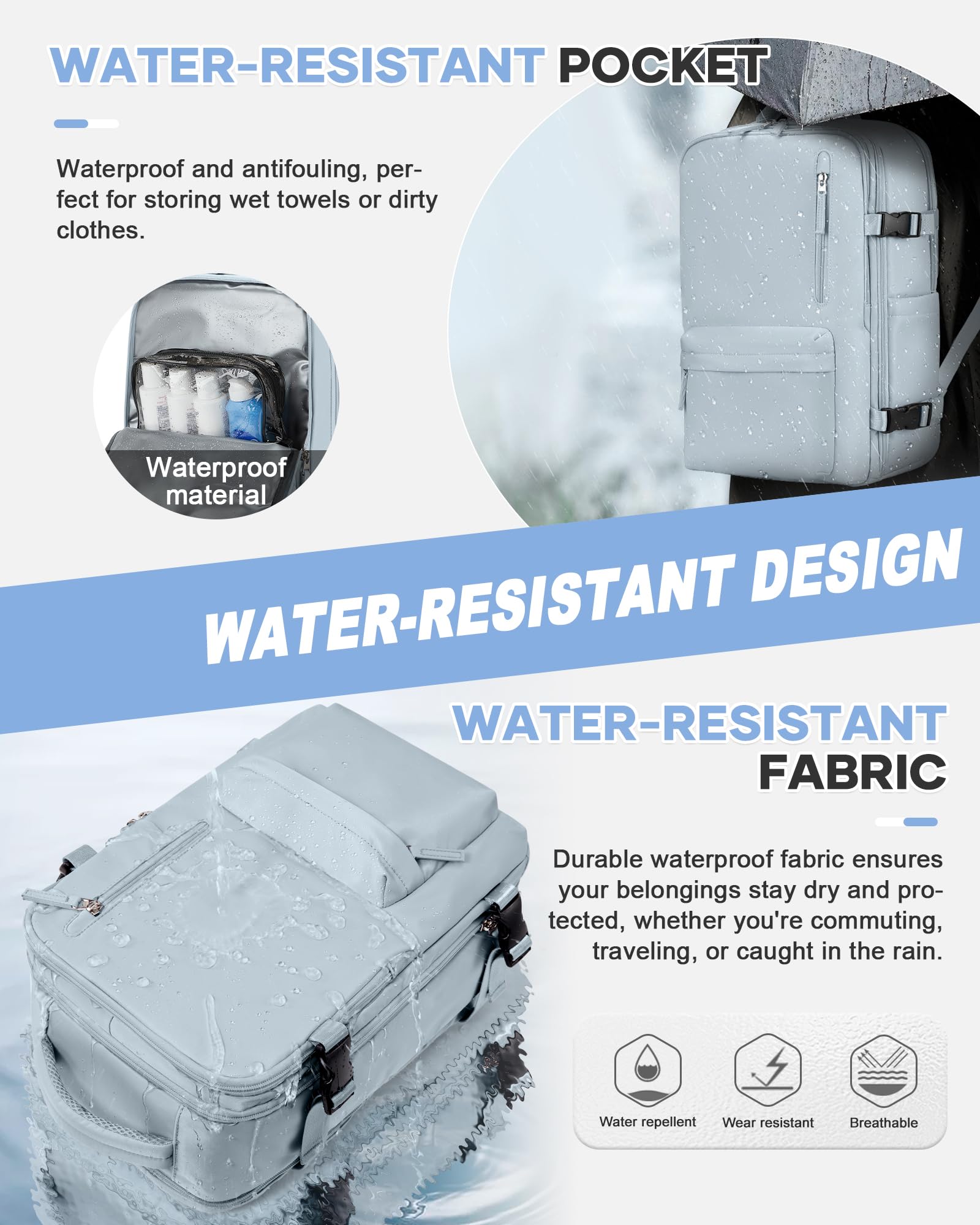 BJLFS Borse da Cabina per Ryanair 40×20×25 Zaino da Viaggio con Sottovuoto Bagaglio a Mano Easyjet 45×36×20,Zaino con sistema di compressione,Zaino Casual per laptop da 14 pollici per scuola