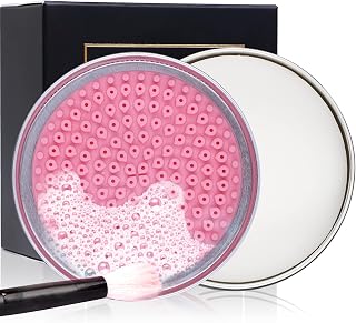 DUcare Solid Makeup Brush Cleaner Soap Shampoo - Deep Cleans & Conditions Brushes Sponges, Travel-Friendly Cleanser Pad
