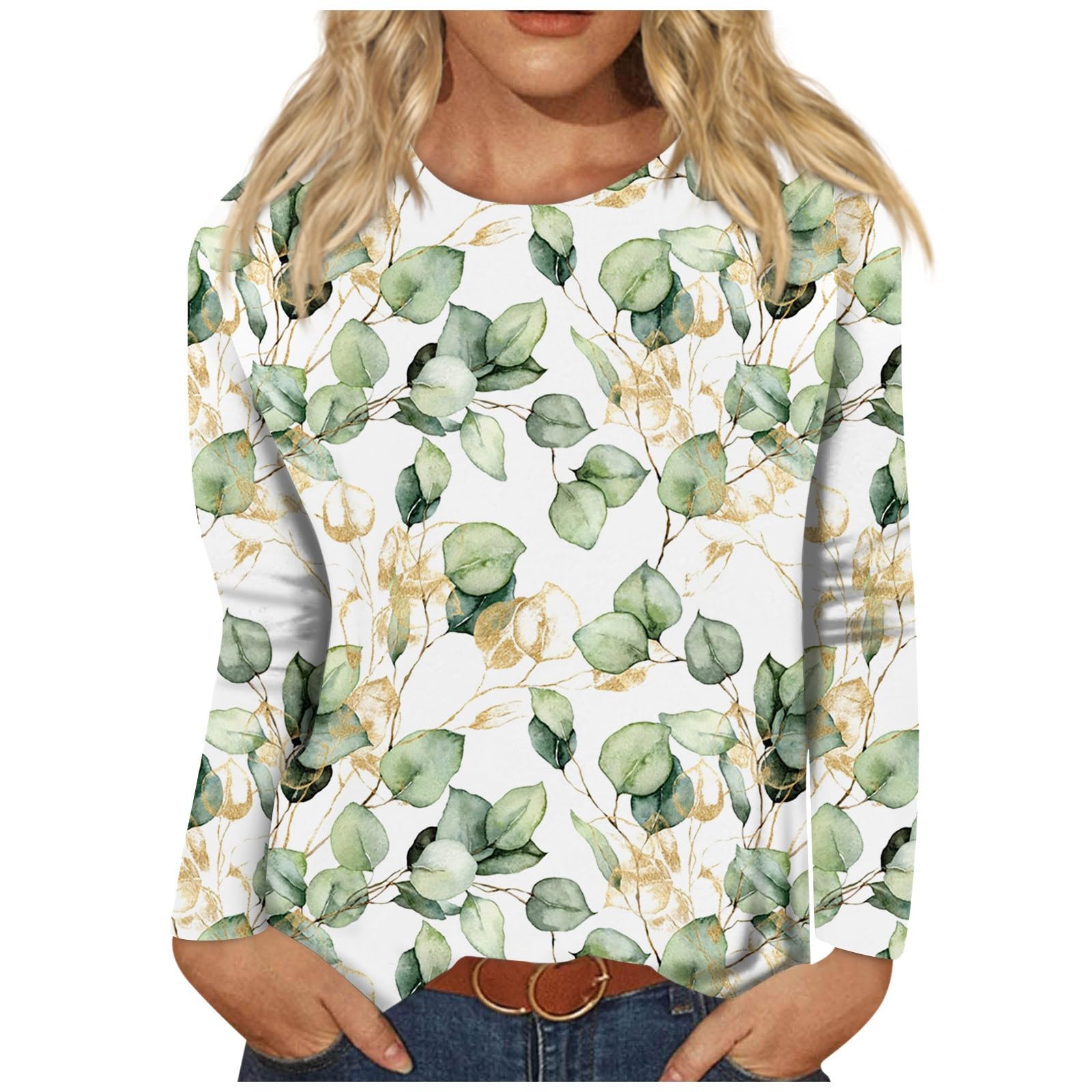 Similar Vintage Tees for Women Women's Fashion Casual Round Neck Long Sleeve Printed T-Shirt Top