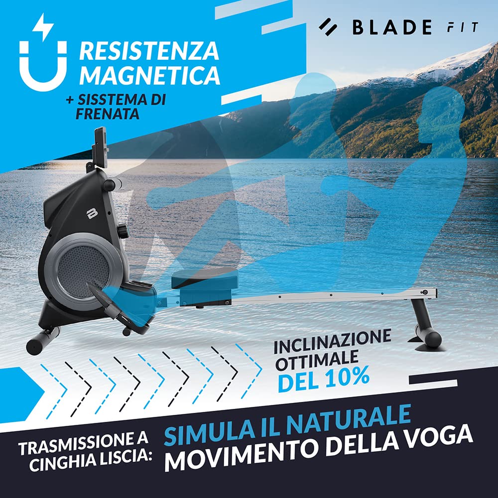 Blade Fit Rowing Machine Kinomap Home Gym Black - Dettaglio