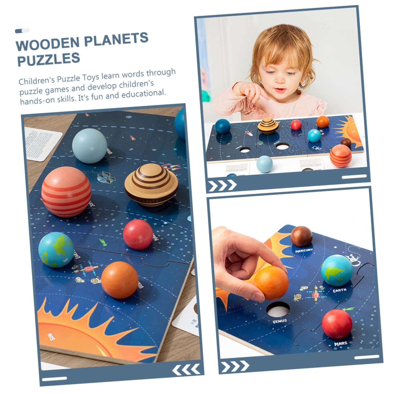 Rompecabezas del Sistema Solar 1 Set de Madera para Niños