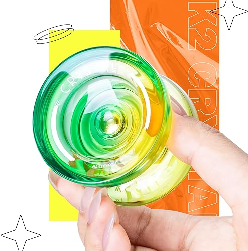 Miniatura 10 de Crystal Yoyo K2 Responsive Yoyo para niños, Yoyo profesional que no responde para avanzados, yoyos para adultos y principiantes con 12 cuerdas de Yo