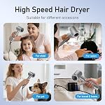 LCD Touch Screen High Speed Hair Dryer,1300 Million Plasma ions Blow Dryer with Diffuser,1 Minute Fast Drying Hair Dryer with 110,000 RPM Low Noise Brushless High Speed Motor(Leading 160000 RPM motor among competitors) Screen Touch Pad Control,for Tr