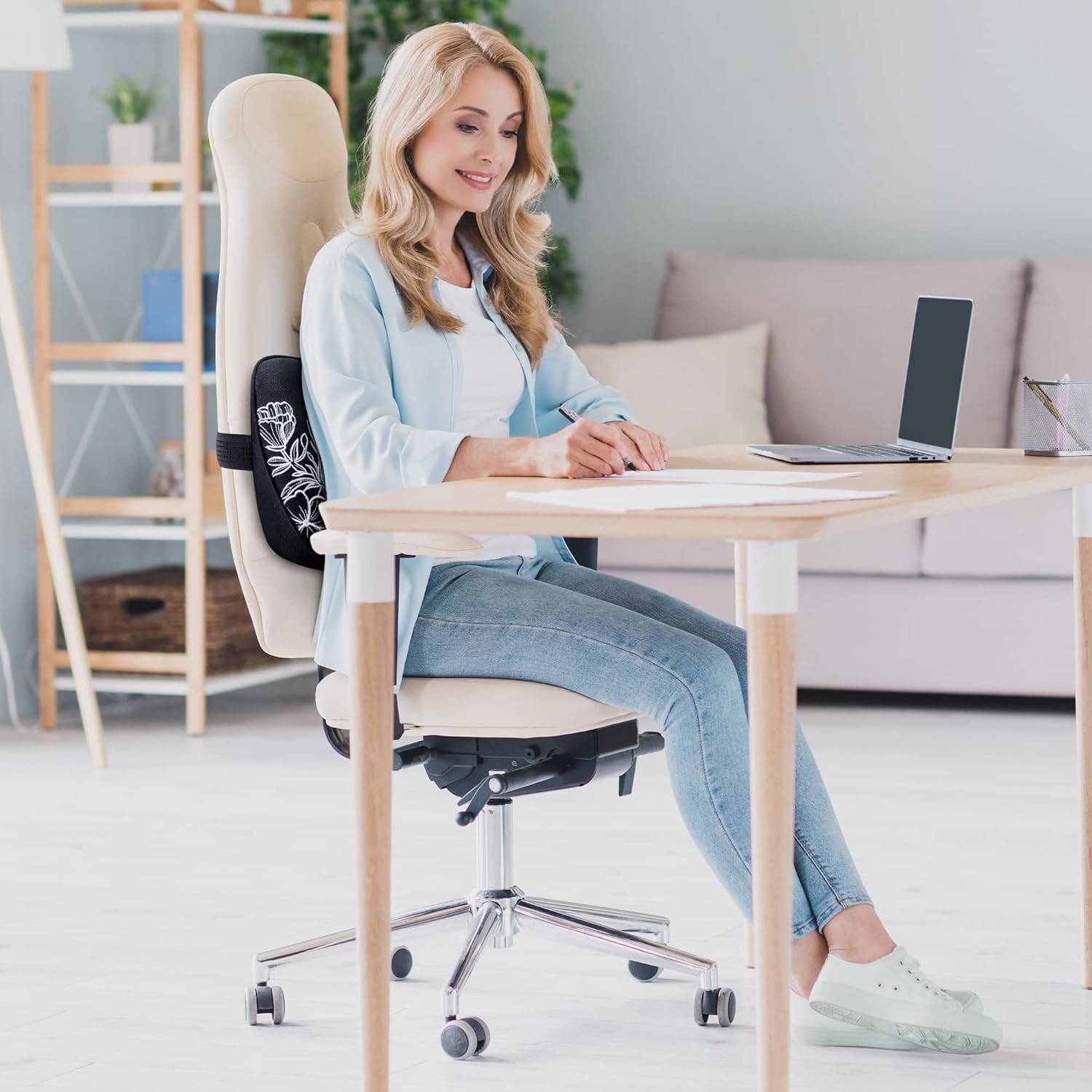 RELAX SUPPORT RS17 Flower Lumbar Support Pillow - Office Chair Back Support -Chair Cushion for Back Pain Uses ArcContour Special Patented Technology Has Unique Convex Shape for a Pain Free Back…