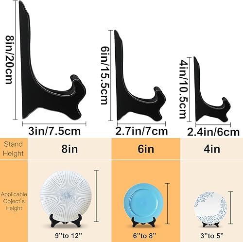 Miniatura 2 de 3 soportes de madera decorativos para platos, soporte para marco de fotos, soporte de caballete negro para exhibir fotos, libros de cocinero,