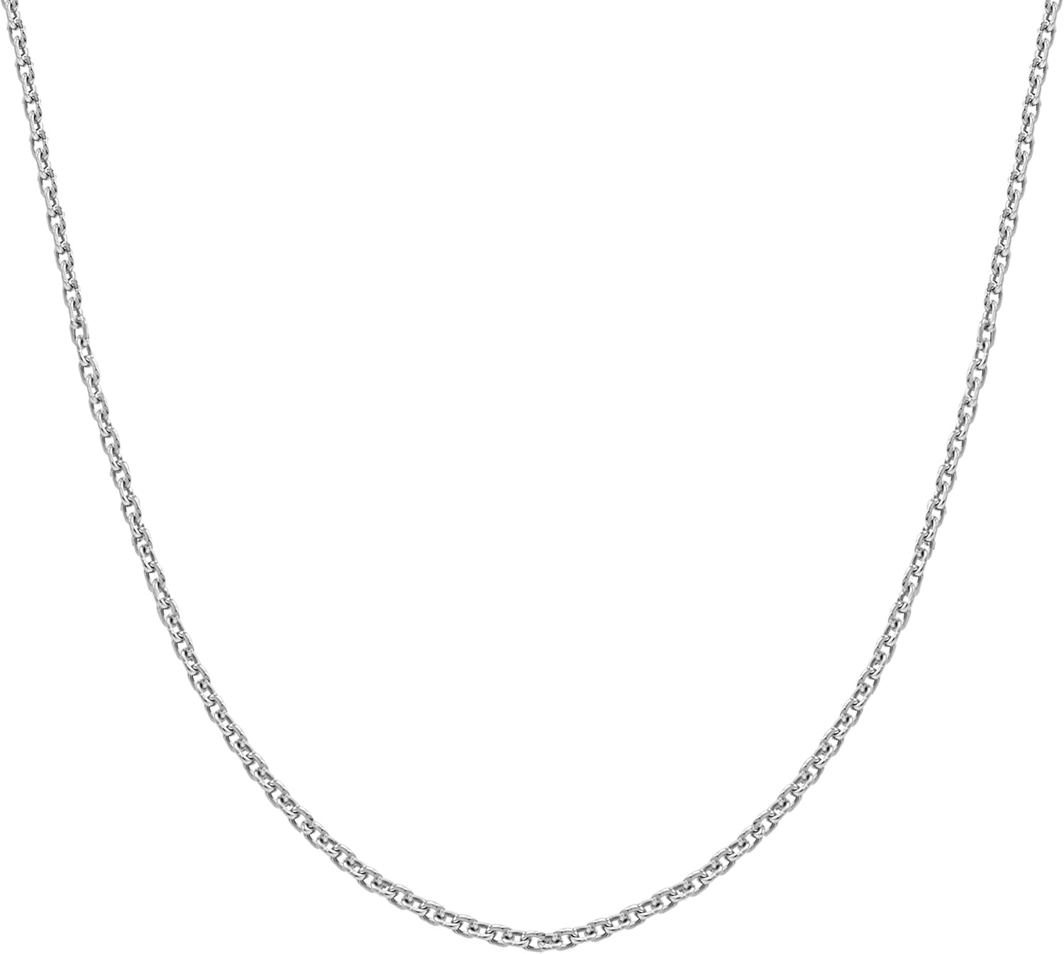 Sterling Silver Chain Necklace for Women Cable 1mm Tarnish Resistant Responsibly Sourced - Non-Migrating Clasp Design - Sterling Silver Chain Necklace - Italian Made in Italy - Quality Durable Sturdy 1mm Chain for Women - Quality Gift Box - 925 Sterling Silver Chain Necklace, 14" - 36" - Image 2