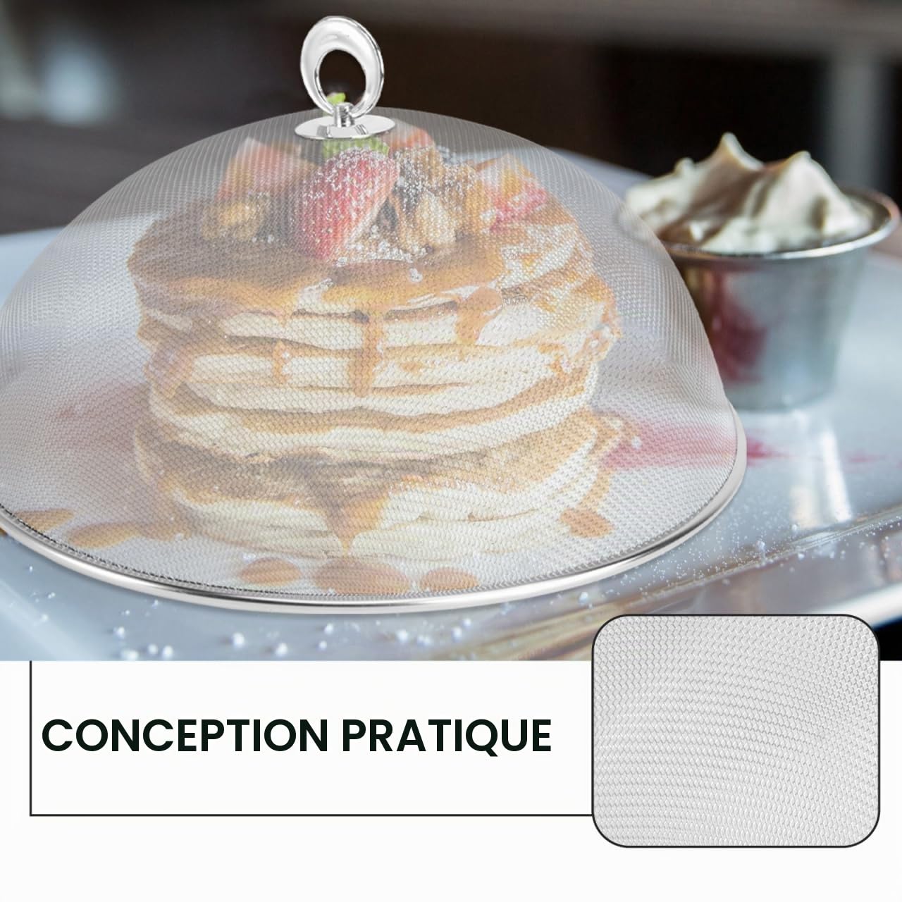 UPKOCH Cloche Alimentaire Pliable En Acier Inoxydable - Couvercle Alimentaire Anti Insectes - Circulaire 30 Cm Pour Maison, Et Camping