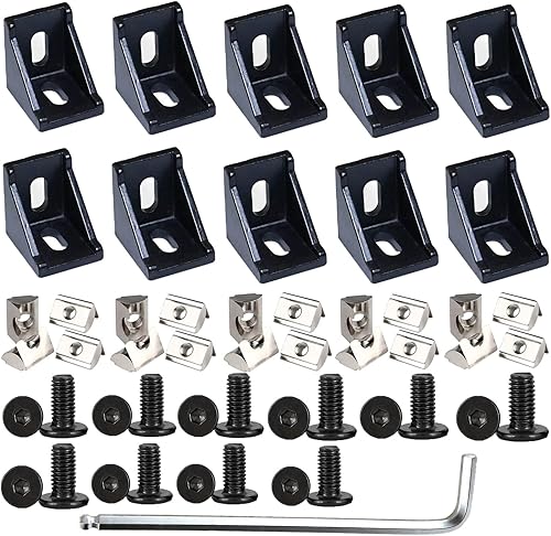 Juego de conectores de soporte de esquina 3030 para accesorios de extrusión de aluminio 3030 negro