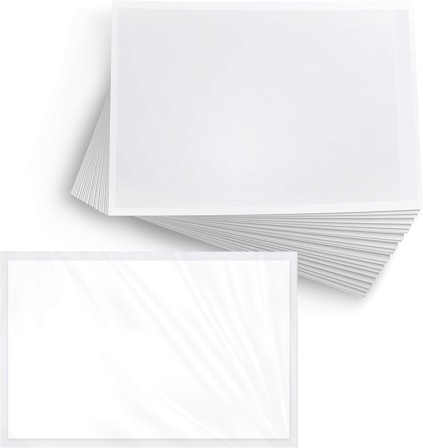 200 Pk Self Adhesive Index Card Pocket Holders, Clear Adhesive Pockets 3.5 in by 5.