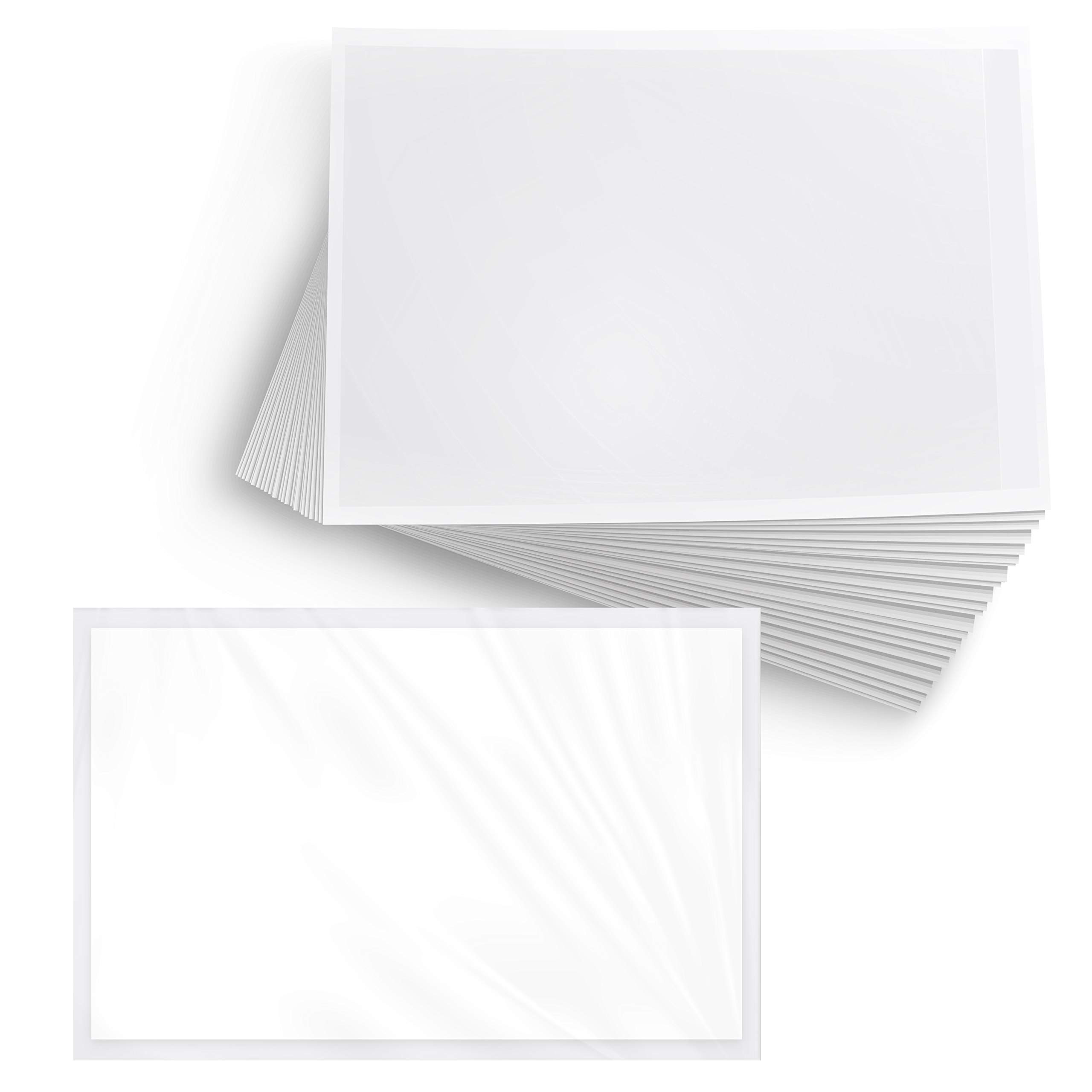 200 Pk Self Adhesive Index Card Pocket Holders, Clear Adhesive Pockets 3.5 in by 5.25 in