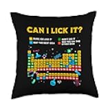 Can I Lick It Periodic Table Funny Science Teacher Student Throw Pillow