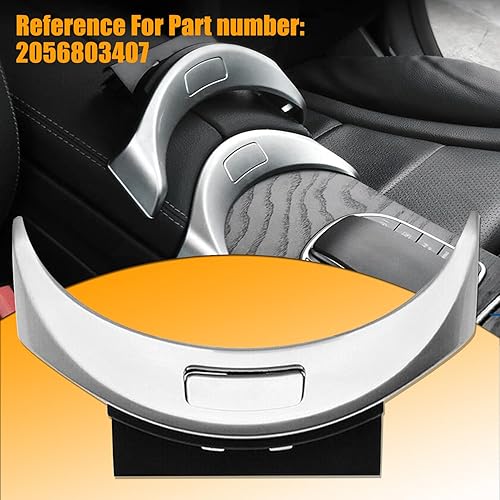 Miniatura 2 de PMFCA 2056803407 Caja de almacenamiento para reposabrazos de consola central, cubierta de interruptor de botón de liberación compatible con Benz