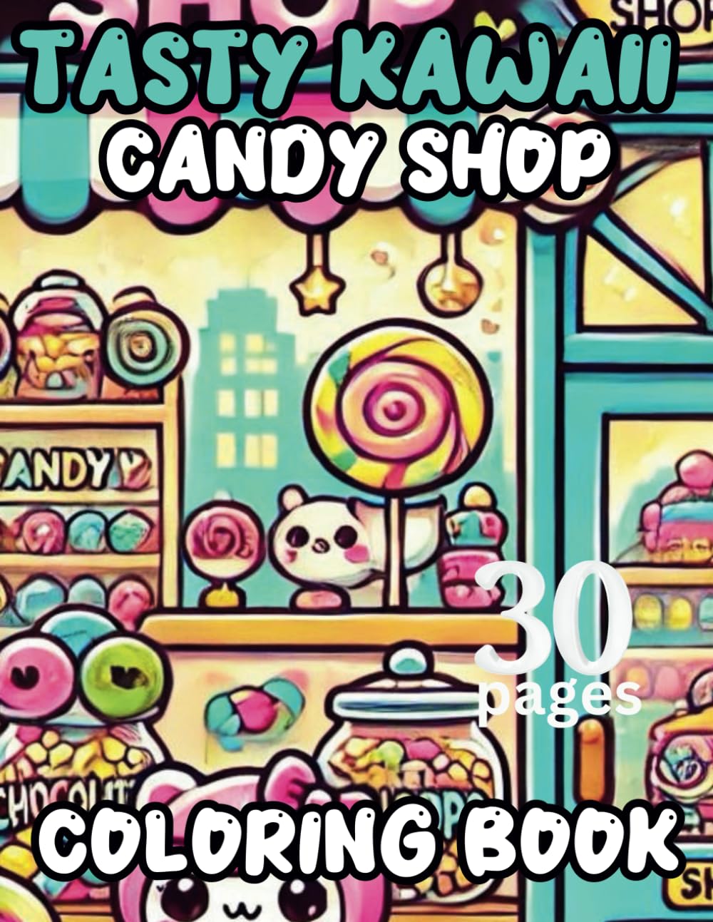 Tasty Kawaii Candy Shop Coloring Book