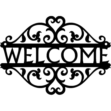 Amazon.com: Decorative Vine Scroll Metal Art Welcome Sign - Home Decor ...