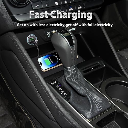 Miniatura 2 de FDAIUN para Hyundai Tucson 2022 2023 Almohadilla de carga inalámbrica de teléfono Material de silicona Puertos de carga dual Estación de cargador