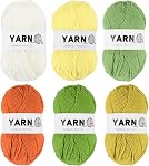 6Pcs Acrylic Yarn 790 Yard 4 Ply Soft Crochet Yarns Sport Weight Yarn,[for DIY Crocheting Knitting Craft ]-300g/Deep Blue,Light Brown,Dark Green,Dark Pink,Light Blue,Light Pink