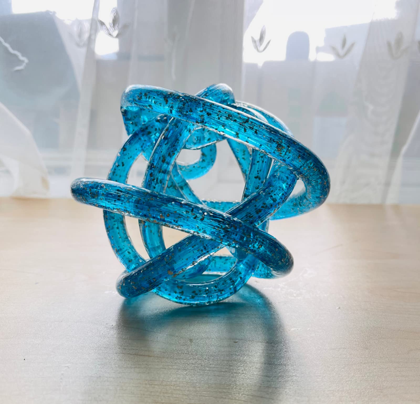 Handgefertigte Blaue Fadenfigur aus mundgeblasenem Glas Briefbeschwerer Geschenk für Geburtstag Heimdekoration Tischdekoration