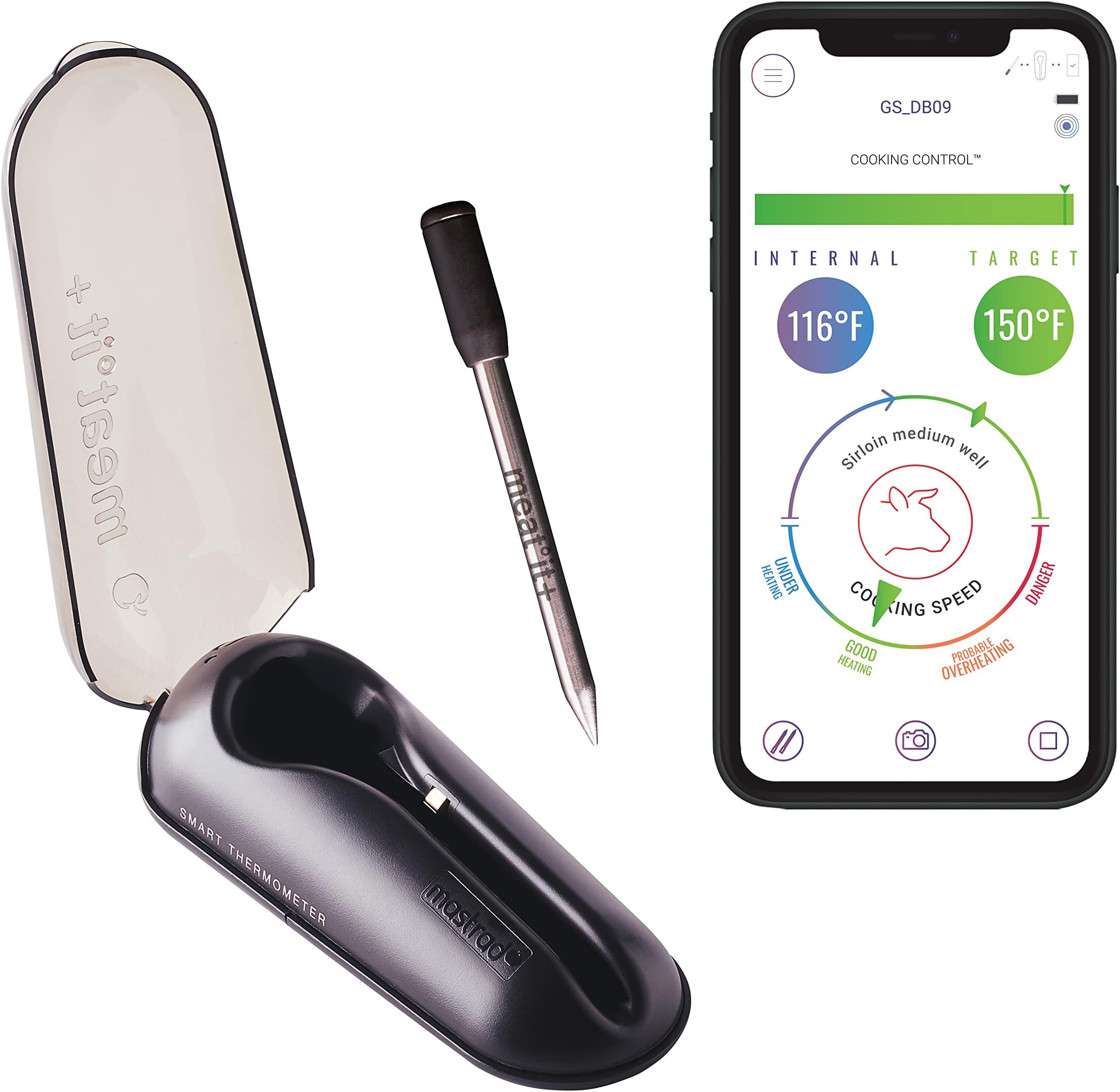Thermomètre De Cuisson Bluetooth Sans Fil – Pour Viande Et Barbecue – Sonde Inox 304 – Application Smartphone