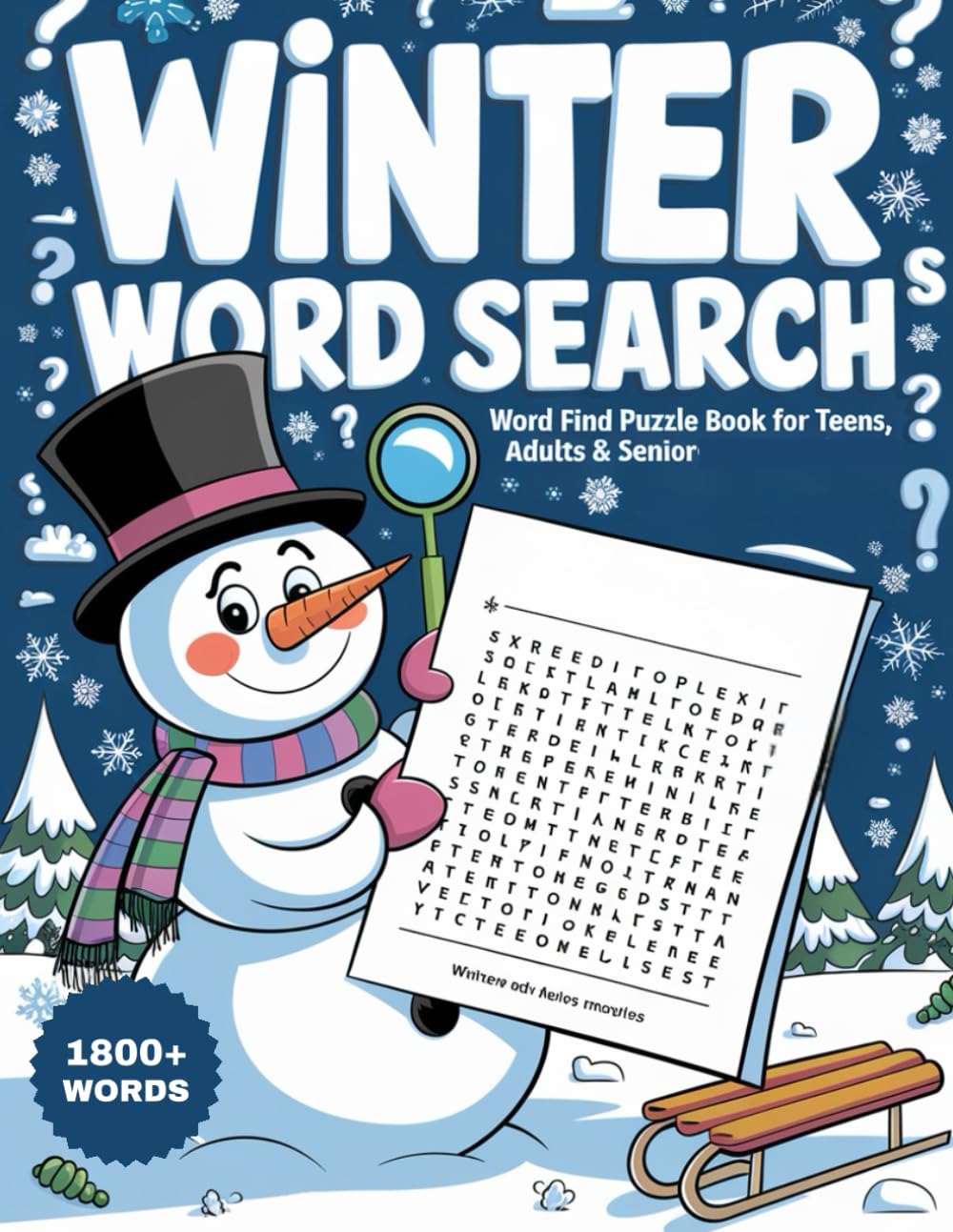 Winter Word Search Puzzles Large Print: 1800+ Fun Words Winter-Themed Word Find Puzzle Book for Adults, Teens & Seniors with Solutions (Christmas Stocking Stuffer)