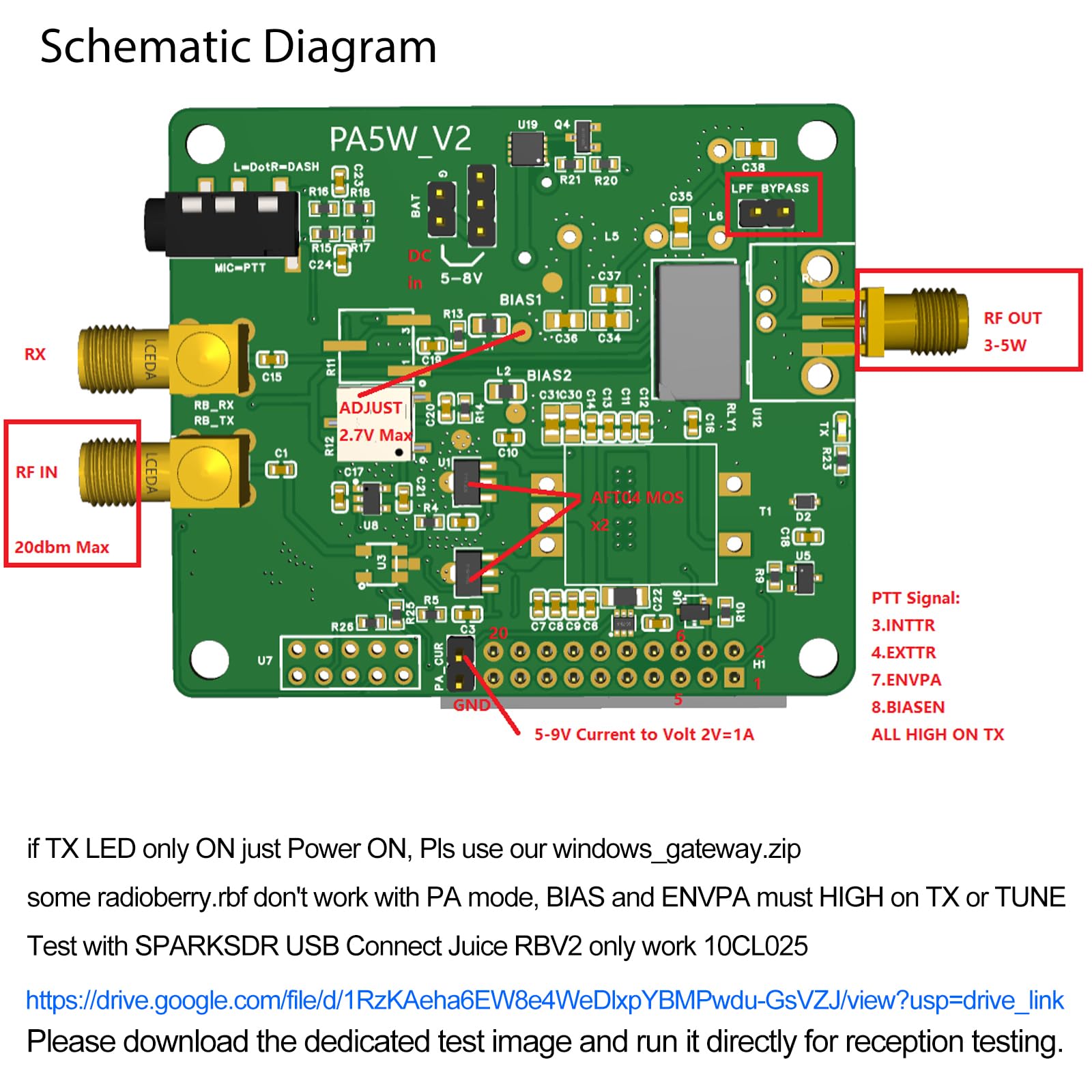 AURSINC Radioberry Preamp Board, eine Ergänzung, um die Radioberry in ein kleines QRP-Radio zu verwandeln, Ausgang 1,5 W-3 W für HF-Leistungsverstärker (10 W-100 W PA), für Raspberry Pi 4,4b