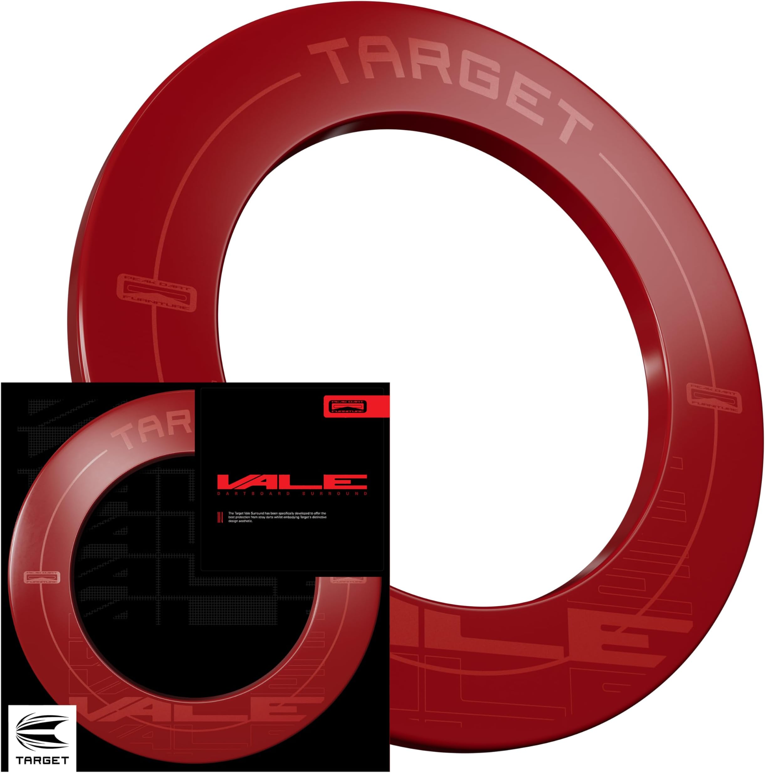 Target Japan VALE DARTBOARD SURROUND RED | Dartboard Surround | Competition Hardboard Compatible | Professional Dart Accessories 440105