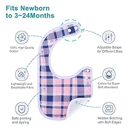 Benoxine Baby Bandana Drool Bibs Soft and Absorbent Organic Cotton Bandana Bibs Set for Girls Newborn Colors 3-36 Months 12 Pcs