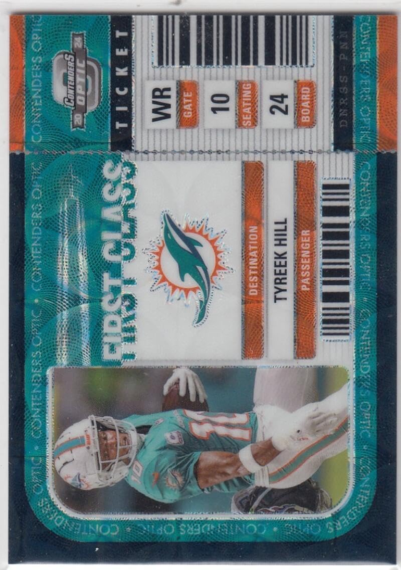 Football Trading Card 2024 Panini Contenders Optic First Class Ticket Black Scope #1 Tyreek Hill EX/NM 12/25 Dolphins