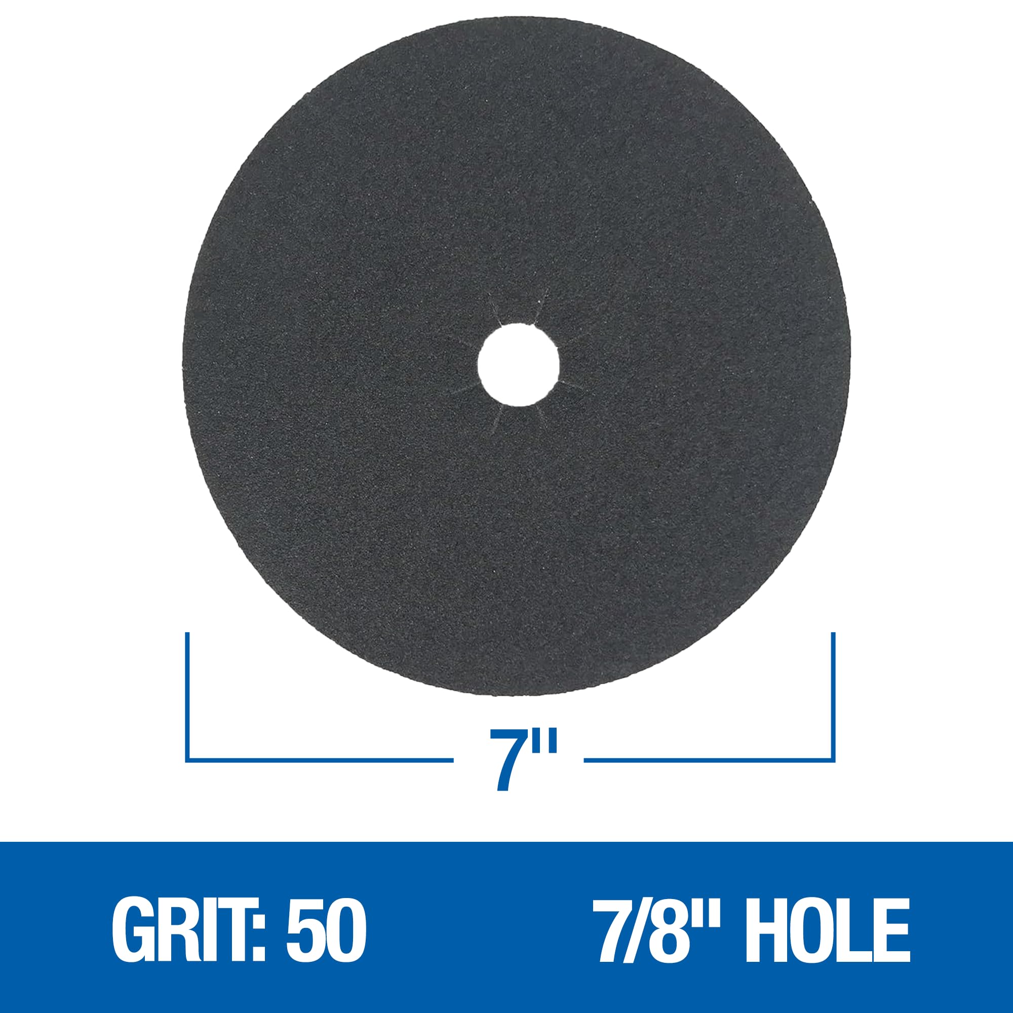 Condition photo showing New/Like New for mercer industries 408050 silicon carbide floor sanding edger discs, 7" x 7/8" hole, grit 50f (50 pack)