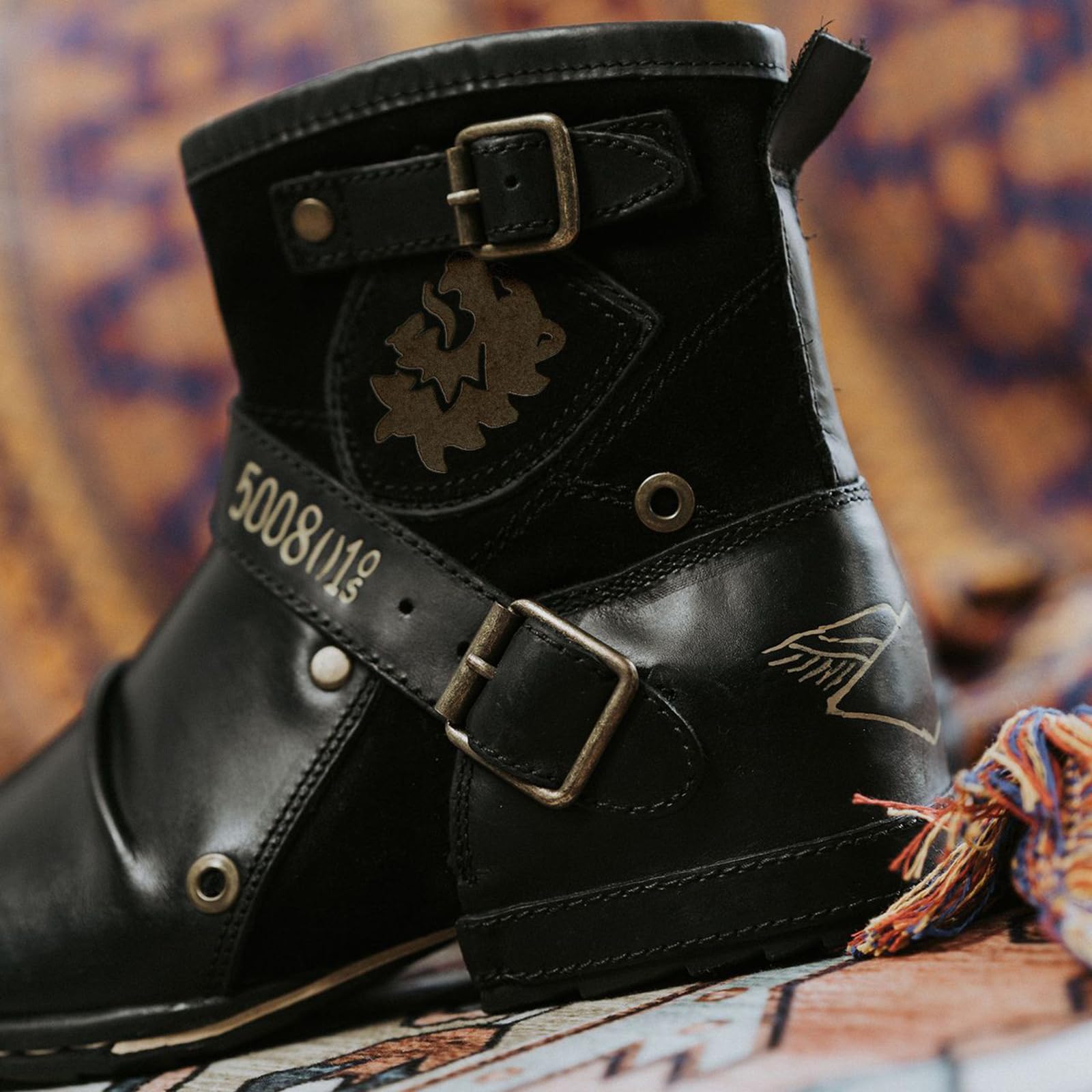 Botas De Moto para Hombre,Botas Moto De Cuero Hombre,Botas Moto Adventure,Botas Moto Touring para Hombre,Cuero,Impermeables,con Cremallera Lateral,para Botas De Aventura Y Turismo