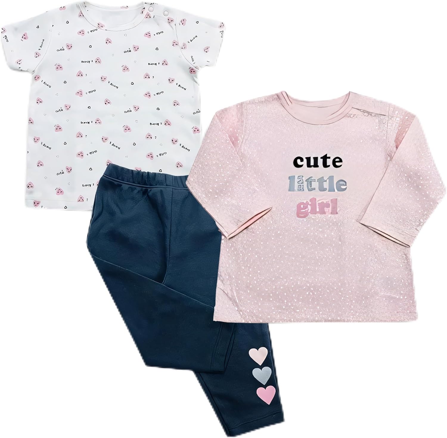 Newborn Girl Clothes - Baby Essentials, Newborn Essentials Must Haves, Toddler Girl Clothes with Shirts and Pajama - 3pc