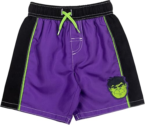 Vista 3 de Marvel Conjunto de camiseta de protección raglán y shorts de natación UPF 50+, tallas para niños pequeños a niños grandes (2T - 18-20)