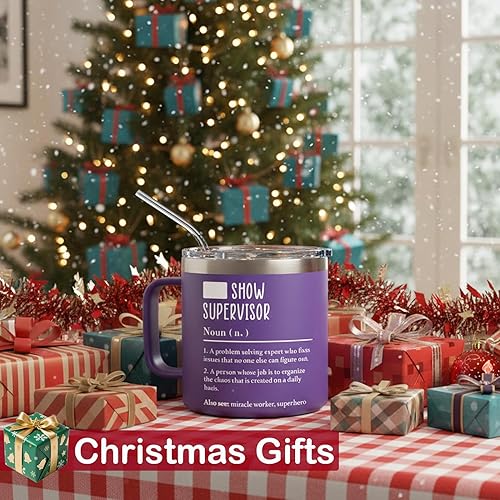 Miniatura 2 de WECACYD Taza de supervisor de Shit Show Regalos de Navidad para mujeres Regalos únicos de agradecimiento para profesores, compañeros de trabajo,