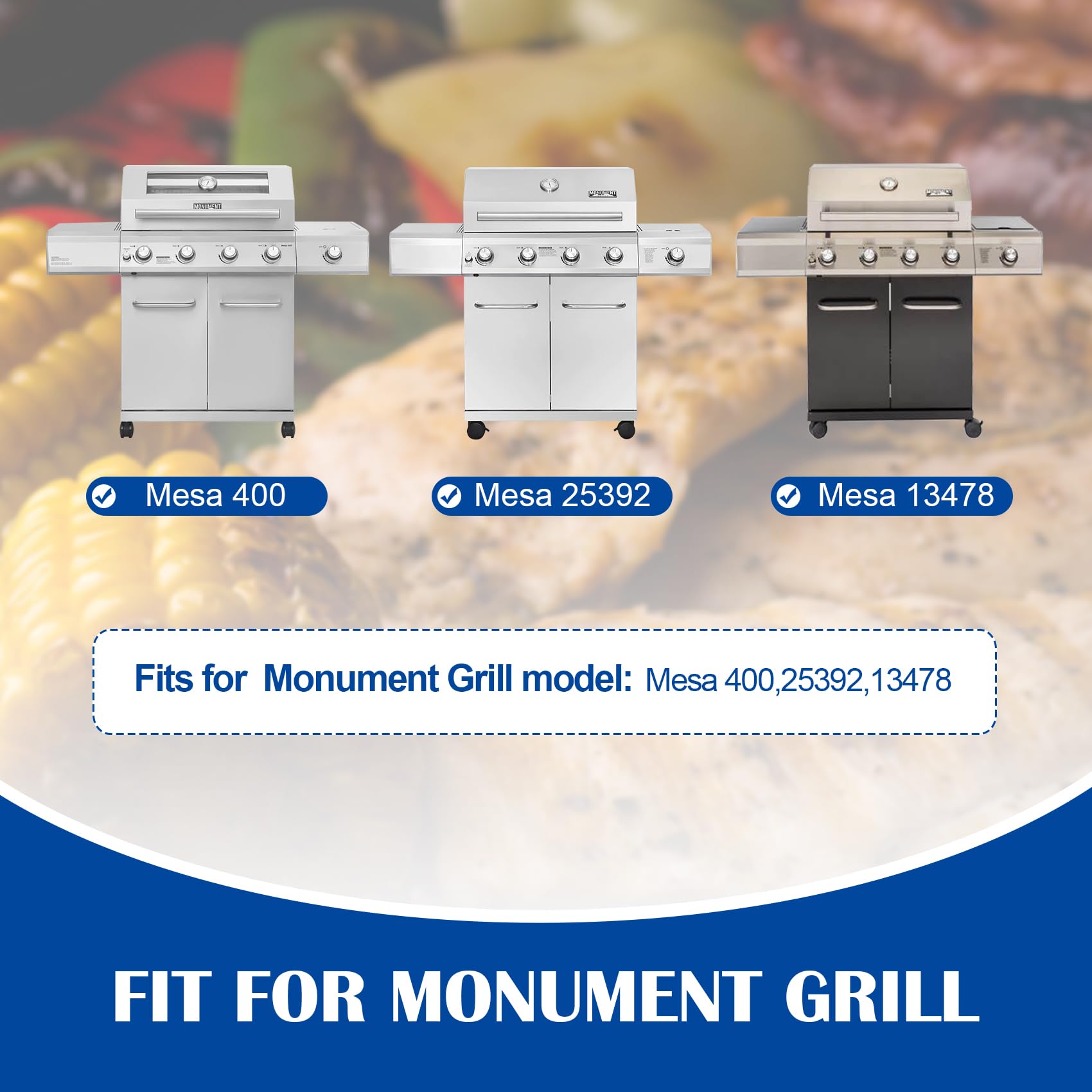 Grillroste Aus Gusseisen Für Monument Grill 25392 & Mesa 400 – 3-teiliges Set, Hitzebeständig, Leicht Zu Reinigen