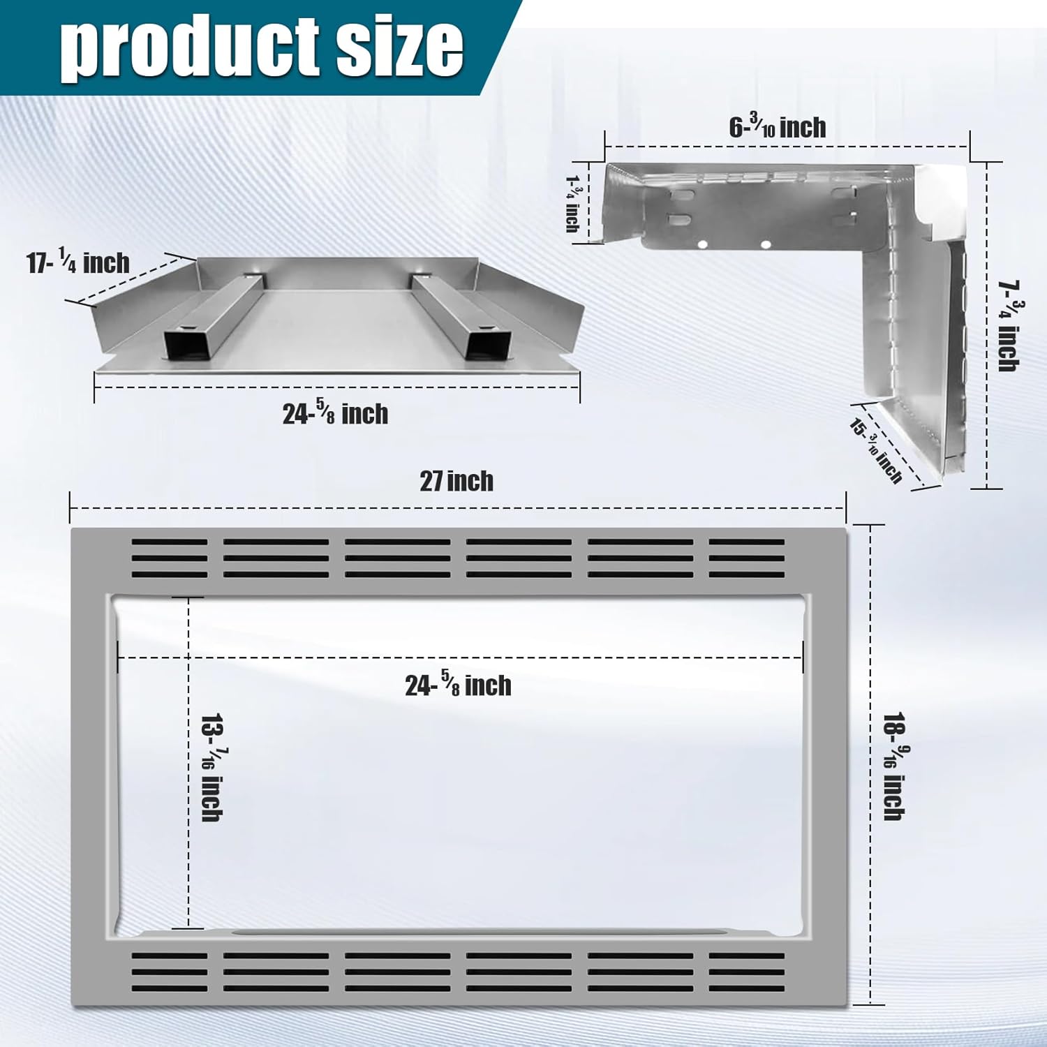NN-TK922SS 27-inch Trim Kit for Use with Panasonic Microwave Ovens, for 2.2 Cubic Feet Microwave Oven, Built-in Stainless Steel 27" Microwave Trim Kit, for NN-SD9-S, NN-SE9-S, NN-ST9-S, NN-SN9-S